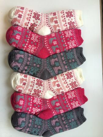Kuschelsocken mit Noppen extrem warm gefüttert Home Socken Norwegermuster