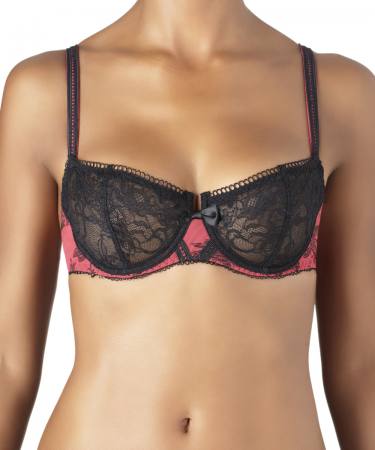 Aubade Halbschale BH Hollywood Pin up Farbe schwarz pink S114
