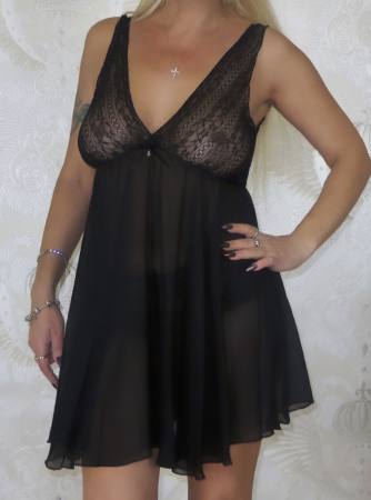 Lingadore Nachthemd Kleid in schwarz Größe 38