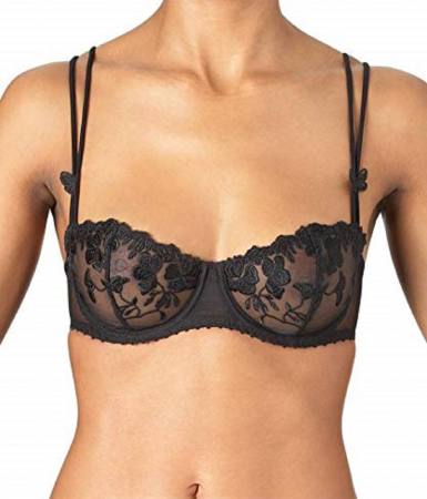 Fleurs de Pommier Halbschale BH in schwarz Gr.70E